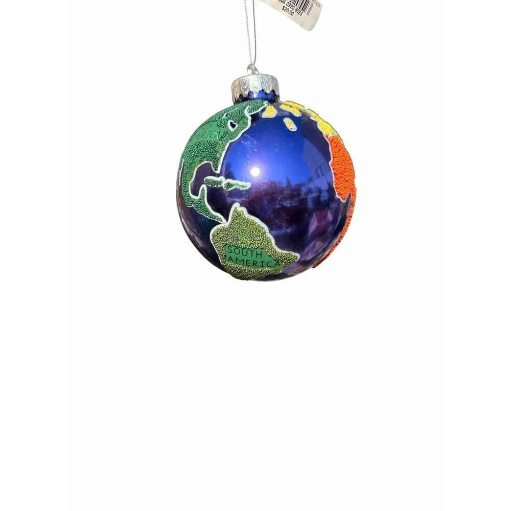 Holiday Lane World Traveler Color Beaded Globe Christmas Ornament